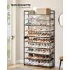 imageSONGMICS Shoe Rack 8Tier Shoe Organizer Metal Rack for Garage Set of 2 4Tier Stackable Shelf with Adjustable Flat or Angled Shelves 3240 Pairs Bronze ULMR08AInk Black