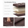 imageSONGMICS Small Folding Storage Ottoman Foot Rest Stool Cube Footrest Synthetic Leather 122 x 161 x 122 Inches 286 lb Capacity for Living Room Bedroom Dorm Coffee Brown ULSF100K01Chestnut Brown