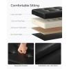 imageSONGMICS Small Folding Storage Ottoman Foot Rest Stool Cube Footrest Synthetic Leather 122 x 161 x 122 Inches 286 lb Capacity for Living Room Bedroom Dorm Coffee Brown ULSF100K01Ink Black