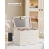 imageSONGMICS Stackable Jewelry Trays 4Tier Jewelry Box Drawer Jewelry Organizer with Glass Lid Removable Dividers for Vanity Table 67 x 11 x 72 Inches Gift Idea Cloud White UJBC164W01Cloud White