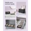 imageSONGMICS Stackable Jewelry Trays 4Tier Jewelry Box Drawer Jewelry Organizer with Glass Lid Removable Dividers for Vanity Table 67 x 11 x 72 Inches Gift Idea Cloud White UJBC164W01Ink Black