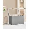 imageSONGMICS Stackable Jewelry Trays 4Tier Jewelry Box Drawer Jewelry Organizer with Glass Lid Removable Dividers for Vanity Table 67 x 11 x 72 Inches Gift Idea Cloud White UJBC164W01Dove Gray