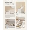 imageSONGMICS Stackable Jewelry Trays 4Tier Jewelry Box Drawer Jewelry Organizer with Glass Lid Removable Dividers for Vanity Table 67 x 11 x 72 Inches Gift Idea Cloud White UJBC164W01Cloud White