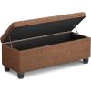 imageSONGMICS Storage Bench with Armrests Ottoman for Living Room Bedroom Entryway Steel Legs Dark Gray ULOM072G01Coffee Brown
