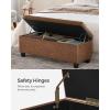 imageSONGMICS Storage Bench with Armrests Ottoman for Living Room Bedroom Entryway Steel Legs Dark Gray ULOM072G01Coffee Brown