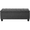 imageSONGMICS Storage Bench with Armrests Ottoman for Living Room Bedroom Entryway Steel Legs Dark Gray ULOM072G01Dark Gray