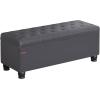 imageSONGMICS Storage Bench with Armrests Ottoman for Living Room Bedroom Entryway Steel Legs Dark Gray ULOM072G01Dark Gray