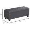 imageSONGMICS Storage Bench with Armrests Ottoman for Living Room Bedroom Entryway Steel Legs Dark Gray ULOM072G01Dark Gray