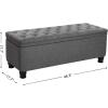 imageSONGMICS Storage Bench with Armrests Ottoman for Living Room Bedroom Entryway Steel Legs Dark Gray ULOM072G01Dark Gray