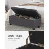 imageSONGMICS Storage Bench with Armrests Ottoman for Living Room Bedroom Entryway Steel Legs Dark Gray ULOM072G01Dark Gray