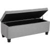 imageSONGMICS Storage Bench with Armrests Ottoman for Living Room Bedroom Entryway Steel Legs Dark Gray ULOM072G01Light Gray