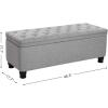 imageSONGMICS Storage Bench with Armrests Ottoman for Living Room Bedroom Entryway Steel Legs Dark Gray ULOM072G01Light Gray