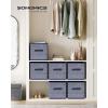 imageSONGMICS Storage Cubes 11Inch NonWoven Fabric Bins with Double Handles Set of 6 Closet Organizers for Shelves Foldable for Clothes Cattail Gray UROB26LGMisty Blue