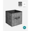 imageSONGMICS Storage Cubes 11Inch NonWoven Fabric Bins with Double Handles Set of 6 Closet Organizers for Shelves Foldable for Clothes Cattail Gray UROB26LGClassic Black