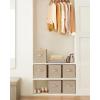 imageSONGMICS Storage Cubes 11Inch NonWoven Fabric Bins with Double Handles Set of 6 Closet Organizers for Shelves Foldable for Clothes Cattail Gray UROB26LGSand Beige
