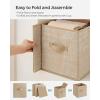 imageSONGMICS Storage Cubes 11Inch NonWoven Fabric Bins with Double Handles Set of 6 Closet Organizers for Shelves Foldable for Clothes Cattail Gray UROB26LGSand Beige