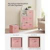 imageSONGMICS Storage Cubes 11Inch NonWoven Fabric Bins with Double Handles Set of 6 Closet Organizers for Shelves Foldable for Clothes Cattail Gray UROB26LGJelly Pink