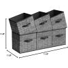 imageSONGMICS Storage Cubes 11Inch NonWoven Fabric Bins with Double Handles Set of 6 Closet Organizers for Shelves Foldable for Clothes Cattail Gray UROB26LGClassic Black