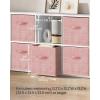 imageSONGMICS Storage Cubes 11Inch NonWoven Fabric Bins with Double Handles Set of 6 Closet Organizers for Shelves Foldable for Clothes Cattail Gray UROB26LGJelly Pink