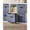imageSONGMICS Storage Cubes 11Inch NonWoven Fabric Bins with Double Handles Set of 6 Closet Organizers for Shelves Foldable for Clothes Cattail Gray UROB26LGMisty Blue