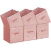 imageSONGMICS Storage Cubes 11Inch NonWoven Fabric Bins with Double Handles Set of 6 Closet Organizers for Shelves Foldable for Clothes Cattail Gray UROB26LGJelly Pink