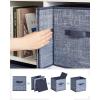 imageSONGMICS Storage Cubes 11Inch NonWoven Fabric Bins with Double Handles Set of 6 Closet Organizers for Shelves Foldable for Clothes Cattail Gray UROB26LGMisty Blue