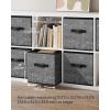 imageSONGMICS Storage Cubes 11Inch NonWoven Fabric Bins with Double Handles Set of 6 Closet Organizers for Shelves Foldable for Clothes Cattail Gray UROB26LGClassic Black