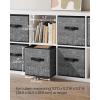imageSONGMICS Storage Cubes 11Inch NonWoven Fabric Bins with Double Handles Set of 6 Closet Organizers for Shelves Foldable for Clothes Cattail Gray UROB26LGClassic Black