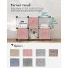 imageSONGMICS Storage Cubes 11Inch NonWoven Fabric Bins with Double Handles Set of 6 Closet Organizers for Shelves Foldable for Clothes Cattail Gray UROB26LGJelly Pink