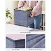 imageSONGMICS Storage Cubes 11Inch NonWoven Fabric Bins with Double Handles Set of 6 Closet Organizers for Shelves Foldable for Clothes Cattail Gray UROB26LGMisty Blue
