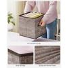 imageSONGMICS Storage Cubes 11Inch NonWoven Fabric Bins with Double Handles Set of 6 Closet Organizers for Shelves Foldable for Clothes Cattail Gray UROB26LGWalnut Color