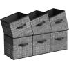 imageSONGMICS Storage Cubes 11Inch NonWoven Fabric Bins with Double Handles Set of 6 Closet Organizers for Shelves Foldable for Clothes Cattail Gray UROB26LGClassic Black