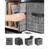 imageSONGMICS Storage Cubes 11Inch NonWoven Fabric Bins with Double Handles Set of 6 Closet Organizers for Shelves Foldable for Clothes Cattail Gray UROB26LGClassic Black