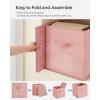 imageSONGMICS Storage Cubes 11Inch NonWoven Fabric Bins with Double Handles Set of 6 Closet Organizers for Shelves Foldable for Clothes Cattail Gray UROB26LGJelly Pink