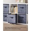 imageSONGMICS Storage Cubes 11Inch NonWoven Fabric Bins with Double Handles Set of 6 Closet Organizers for Shelves Foldable for Clothes Cattail Gray UROB26LGMisty Blue