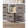 imageSONGMICS Storage Cubes 11Inch NonWoven Fabric Bins with Double Handles Set of 6 Closet Organizers for Shelves Foldable for Clothes Cattail Gray UROB26LGWalnut Color