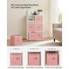 imageSONGMICS Storage Cubes 11Inch NonWoven Fabric Bins with Double Handles Set of 6 Closet Organizers for Shelves Foldable for Clothes Cattail Gray UROB26LGJelly Pink