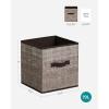 imageSONGMICS Storage Cubes 11Inch NonWoven Fabric Bins with Double Handles Set of 6 Closet Organizers for Shelves Foldable for Clothes Cattail Gray UROB26LGWalnut Color
