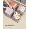 imageSONGMICS Storage Cubes 11Inch NonWoven Fabric Bins with Double Handles Set of 6 Closet Organizers for Shelves Foldable for Clothes Cattail Gray UROB26LGTaupe