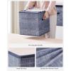 imageSONGMICS Storage Cubes 11Inch NonWoven Fabric Bins with Double Handles Set of 6 Closet Organizers for Shelves Foldable for Clothes Cattail Gray UROB26LGMisty Blue