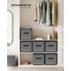 imageSONGMICS Storage Cubes 11Inch NonWoven Fabric Bins with Double Handles Set of 6 Closet Organizers for Shelves Foldable for Clothes Cattail Gray UROB26LGClassic Black