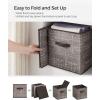 imageSONGMICS Storage Cubes 11Inch NonWoven Fabric Bins with Double Handles Set of 6 Closet Organizers for Shelves Foldable for Clothes Cattail Gray UROB26LGWalnut Color