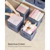 imageSONGMICS Storage Cubes 11Inch NonWoven Fabric Bins with Double Handles Set of 6 Closet Organizers for Shelves Foldable for Clothes Cattail Gray UROB26LGMisty Blue
