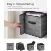 imageSONGMICS Storage Cubes 11Inch NonWoven Fabric Bins with Double Handles Set of 6 Closet Organizers for Shelves Foldable for Clothes Cattail Gray UROB26LGClassic Black