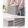 imageSONGMICS Storage Cubes 11Inch NonWoven Fabric Bins with Double Handles Set of 6 Closet Organizers for Shelves Foldable for Clothes Cattail Gray UROB26LGTaupe
