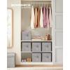 imageSONGMICS Storage Cubes 11Inch NonWoven Fabric Bins with Double Handles Set of 6 Closet Organizers for Shelves Foldable for Clothes Cattail Gray UROB26LGTaupe