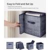 imageSONGMICS Storage Cubes 11Inch NonWoven Fabric Bins with Double Handles Set of 6 Closet Organizers for Shelves Foldable for Clothes Cattail Gray UROB26LGMisty Blue