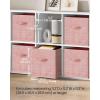 imageSONGMICS Storage Cubes 11Inch NonWoven Fabric Bins with Double Handles Set of 6 Closet Organizers for Shelves Foldable for Clothes Cattail Gray UROB26LGJelly Pink