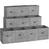 imageSONGMICS Storage Cubes 157 x 118 x 95 Inches NonWoven Fabric Bins with Double Handles Set of 3 Closet Organizers for Shelves Foldable for Clothes Cattail Gray UROB440G01Cattail Gray