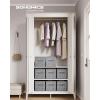 imageSONGMICS Storage Cubes 157 x 118 x 95 Inches NonWoven Fabric Bins with Double Handles Set of 3 Closet Organizers for Shelves Foldable for Clothes Cattail Gray UROB440G01Cattail Gray